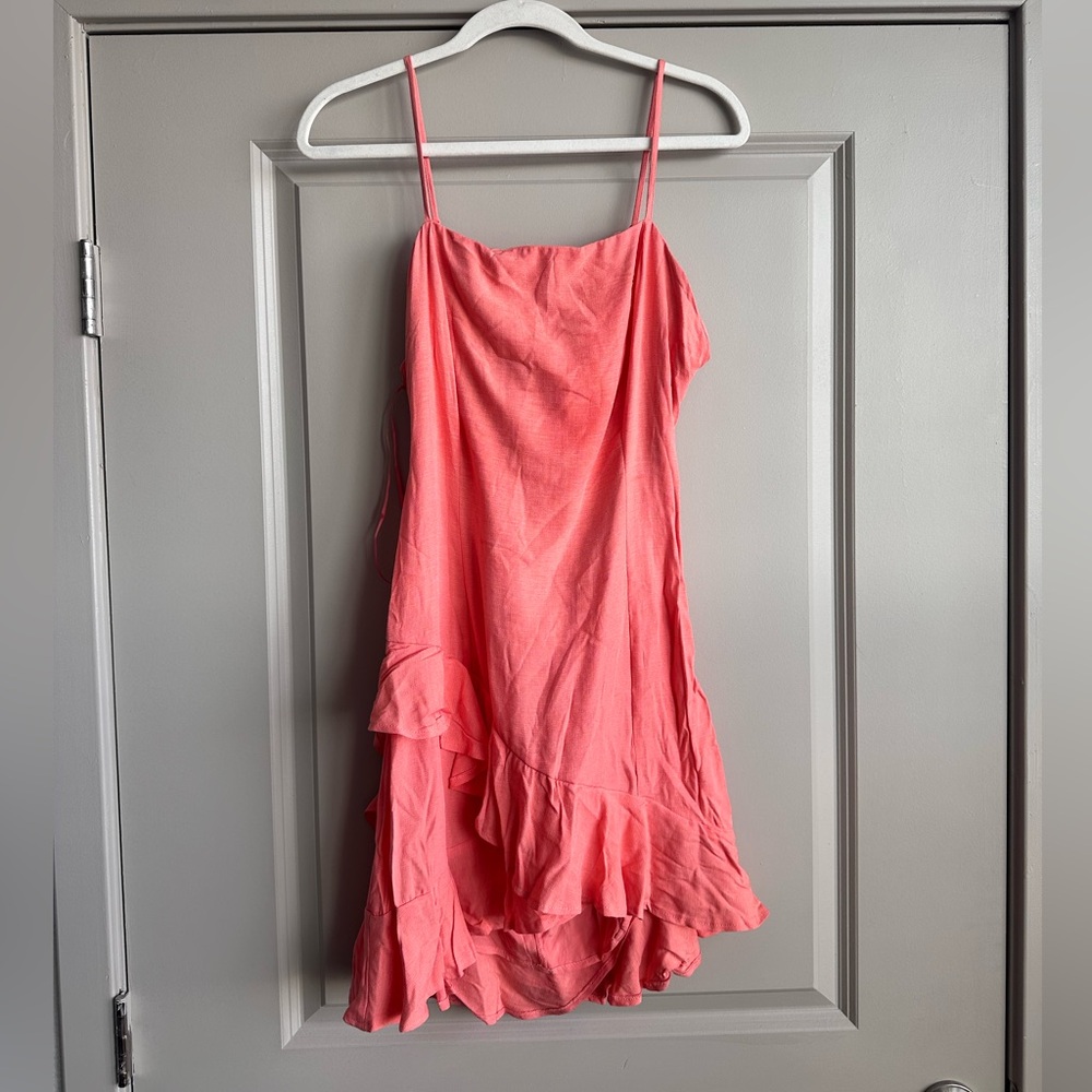 Francesca's Coral Ruffle Dress